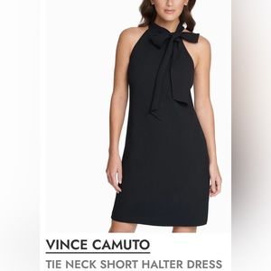 VINCE CAMUTO TIE NECK SHORT HALTER DRESS Size 16